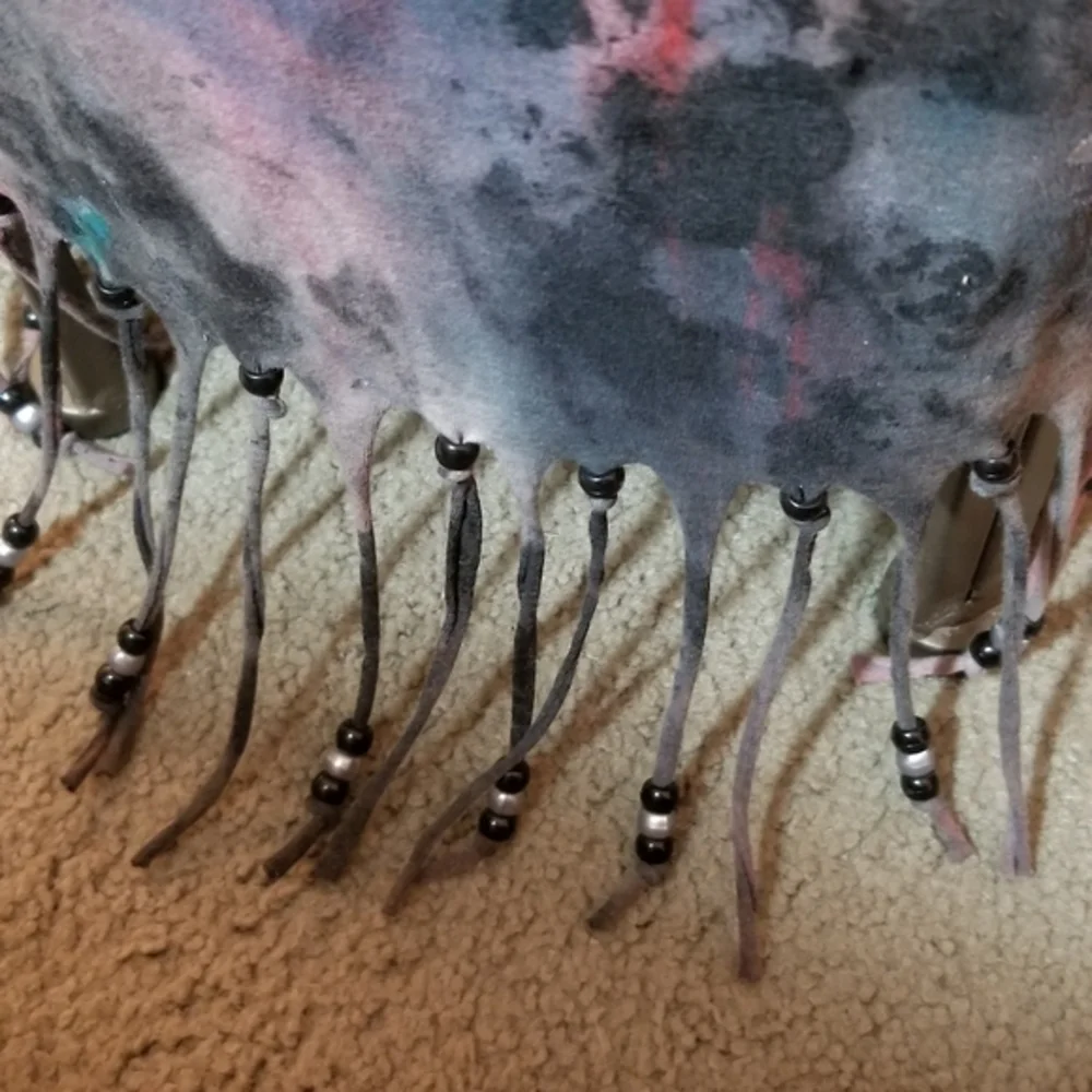 Handmade Personalized Heart Tie Dyed Fringed Tee - Picture 6 of 7